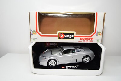 B39 1:18 BBURAGO BURAGO 3035 BUGATTI EB110 EB 110 1991 METALLIC GREY NMIB 2