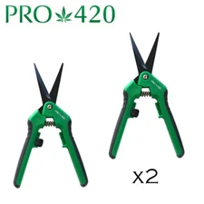 PRO 420 Spring Loaded Scissors- 2 PACK- Manicure & Harvest Scissors for Pros