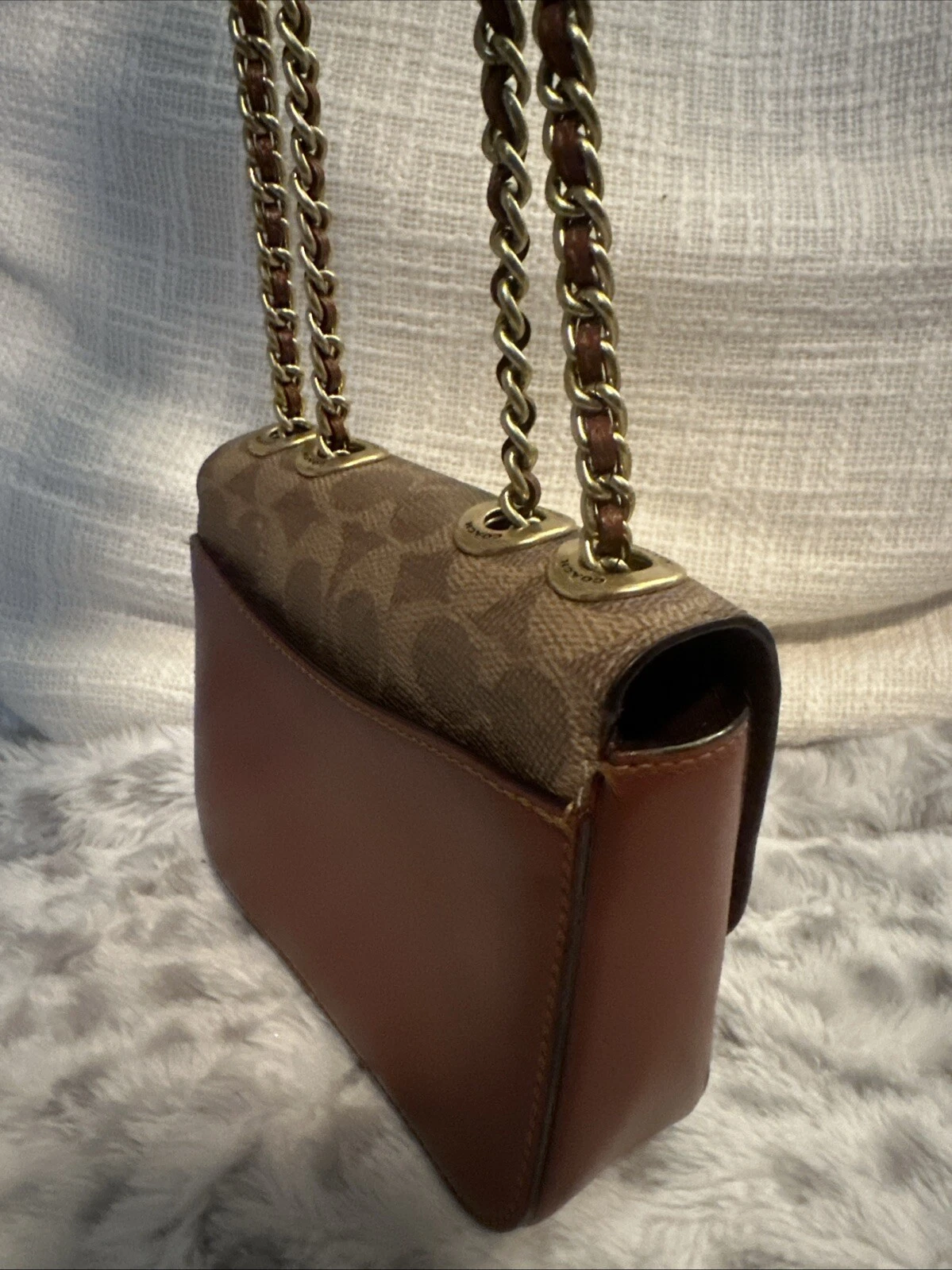 Coach Parker 18 Rust 30592 Mini borsa a tracolla in tela firmata