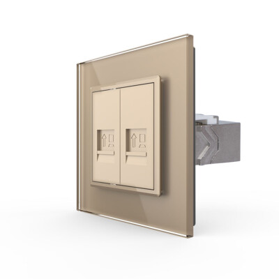 Livolo Duplex LAN Modul CAT7 Internet Glas Netzwerkmodul DSL RJ45 Gold