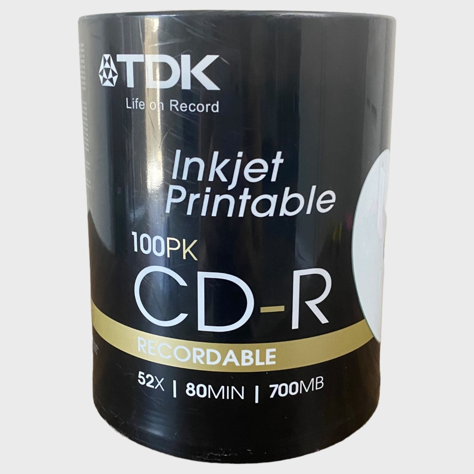 TDK CD-R Recordable 52X 80MIN 700MB Inkjet Printable Blanks 100-Pack ...
