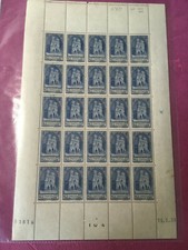 Timbre France feuille N° 399 Cathédrale de Reims x 25 1938  N**/MNH SHEET
