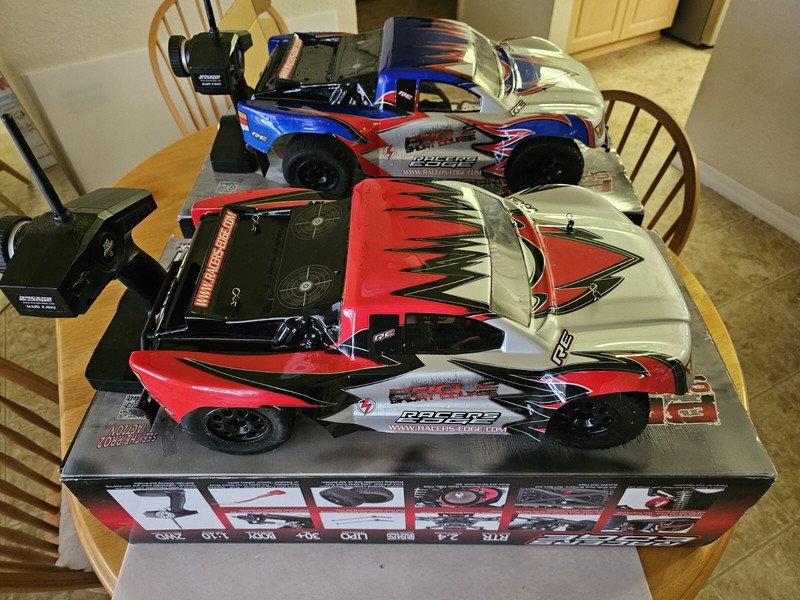 Racers Edge Stadium Trucks And Battery Charger System.