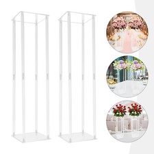 2PCS 39" Acrylic Flower Stand Column Vase Centerpieces Clear Wedding Decoration