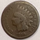 1866 Indian Head Cent Good G Coin #15900