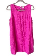 J. Crew Linen Magenta Linen Blend Shift Dress Size 10 Effortless Summer Capsule