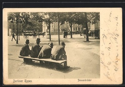 Ansichtskarte Berlin, Berliner Typen, Sonnenbrüder 1905 