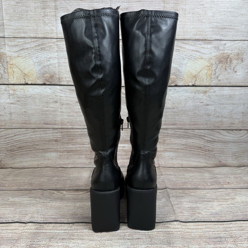 Madden Girl Theresa Lugged Sole Ultra High Heel Knee Boots 7.5 Gothic Vegan - Picture 9 of 19