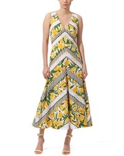 Carolina Herrera V-Neck Midi Trumpet Dress Women's