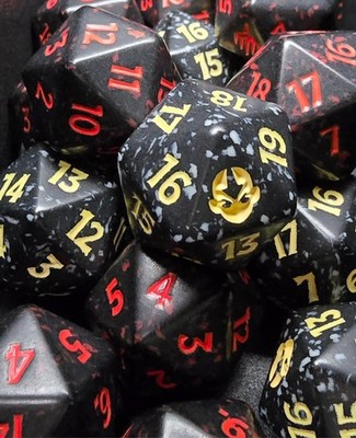 Magic the Gathering 2x Spindown Avatar: The Last Airbender Dice D20 Yellow & Red