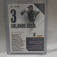 Panini 2017 Chronicles Orlando Arcia #115 Purple /99 Rookie Baseball Card. rookie card picture