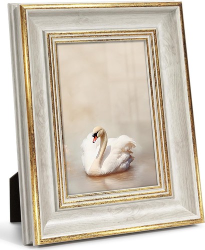 4x6 Distressed Gold & White Frame - Showcase Your Cherished Moments Beautifully - Picture 3 of 11