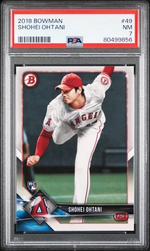 SHOHEI OHTANI 2018 BOWMAN ROOKIE RC #49 PSA 7 NEAR MINT LA DODGERS MVP JAPAN!