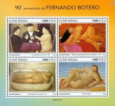 FERNANDO BOTERO Nude Paintings Art Nudes MNH Stamp Sheet #66 2022 Guinea-Bissau