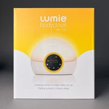 Lumie Bodyclock Rise 100 Wake-Up Light Alarm Clock Sunrise Sunset Simulation NEW