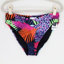 Bar III Women Tropical Palm Front Twist High Leg Swim Bikini Bottoms Size L