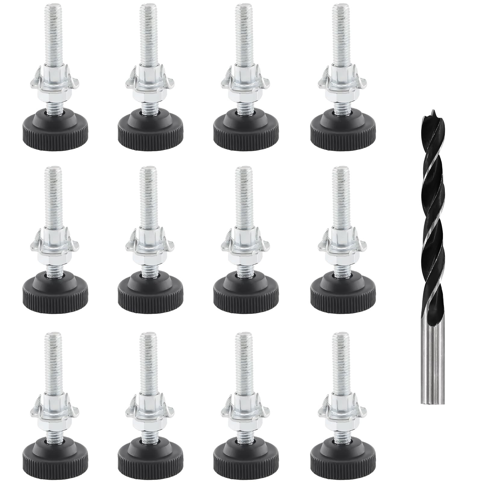 Pied réglable pour meuble M8 anti-vibration et contre les sols irréguliers