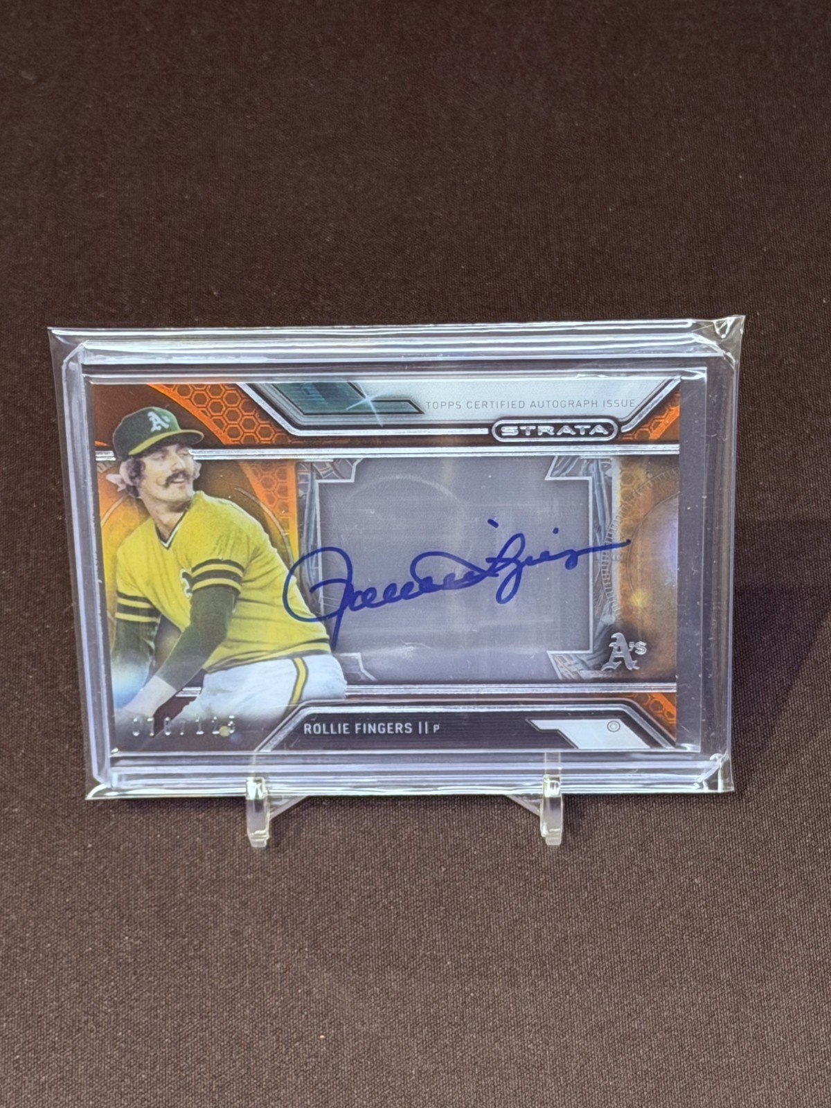 2016 Topps Strata ROLLIE FINGERS #SA-RF Autographs On Card 070/125 - Oakland A's
