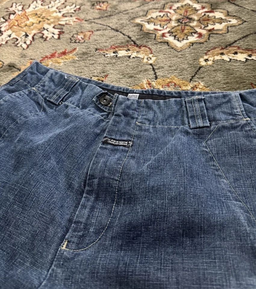 Pantalones de mezclilla vintage Marithe Francois Girbaud cinta negra talla 36 holgados hip hop Foto 4 de 4