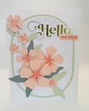 Handmade HELLO DEAR FRIEND card kit of 4 - gold foil - made w/ Stampin Up