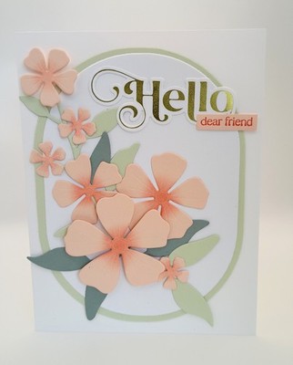 Handmade HELLO DEAR FRIEND card kit of 4 - gold foil - made w/ Stampin Up