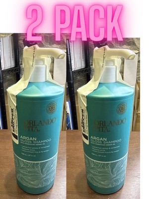 (2 pack)Orlando Pita Argan Gloss Shampoo Moroccan Argan Oil 27oz Glossy Shiny