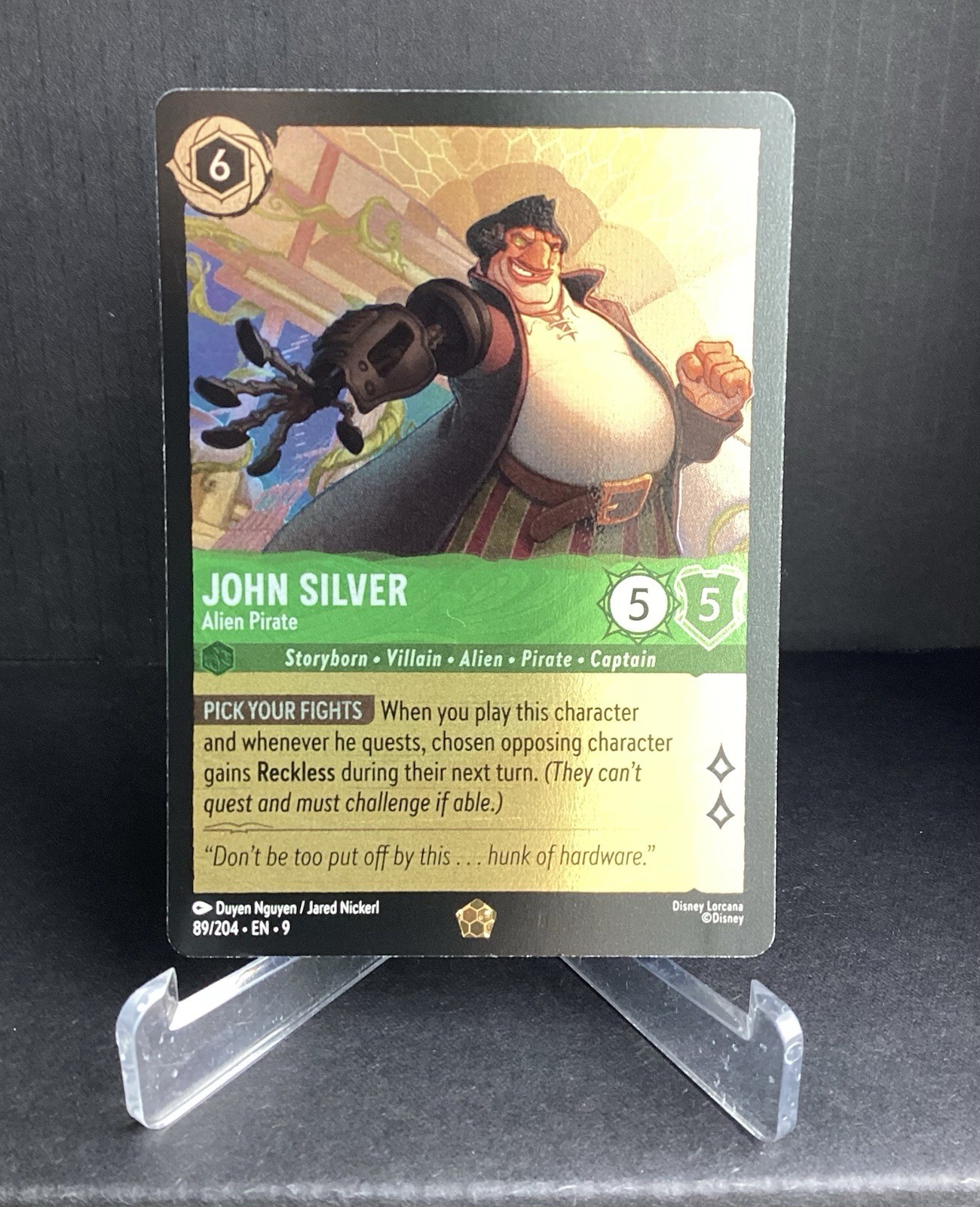 ✨John Silver - Alien Pirate 82/204 The First Chapter Cold Foil NM Lorcana Card✨