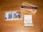 Vintage 1950 Parker Brothers Sorry! Game w/Box, Cards, Rules, Wood Pc.s NO Board