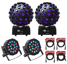 2 American DJ Starburst LED Spheres DJ Lighting Effect 2 Par lights dmx cables