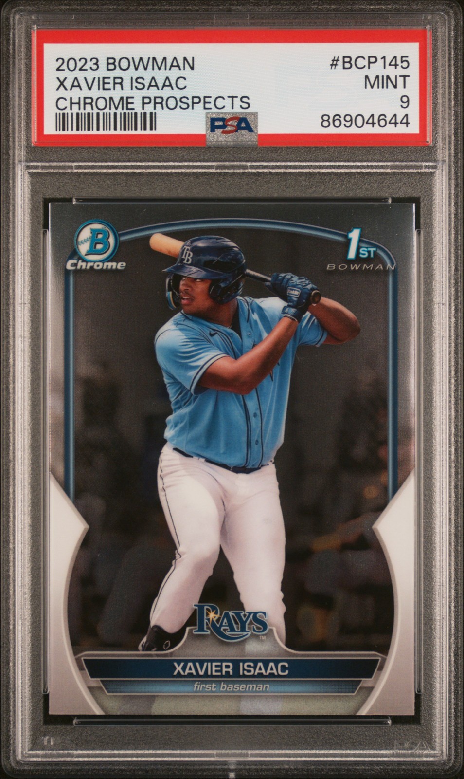 2023 Bowman Chrome Prospects Xavier Isaac Chrome Prospects PSA 9 #BCP145