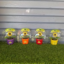 Solar Powered Dancing Sunflowers Novelty Desk Car Decor Multi Color Lot of 4