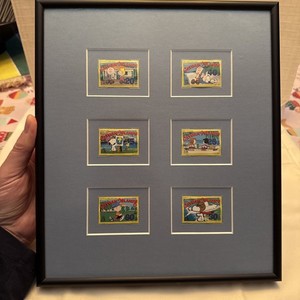 Framed Peanuts Postage Stamp Cayman Islands Set Snoopy Charlie Brown Linus