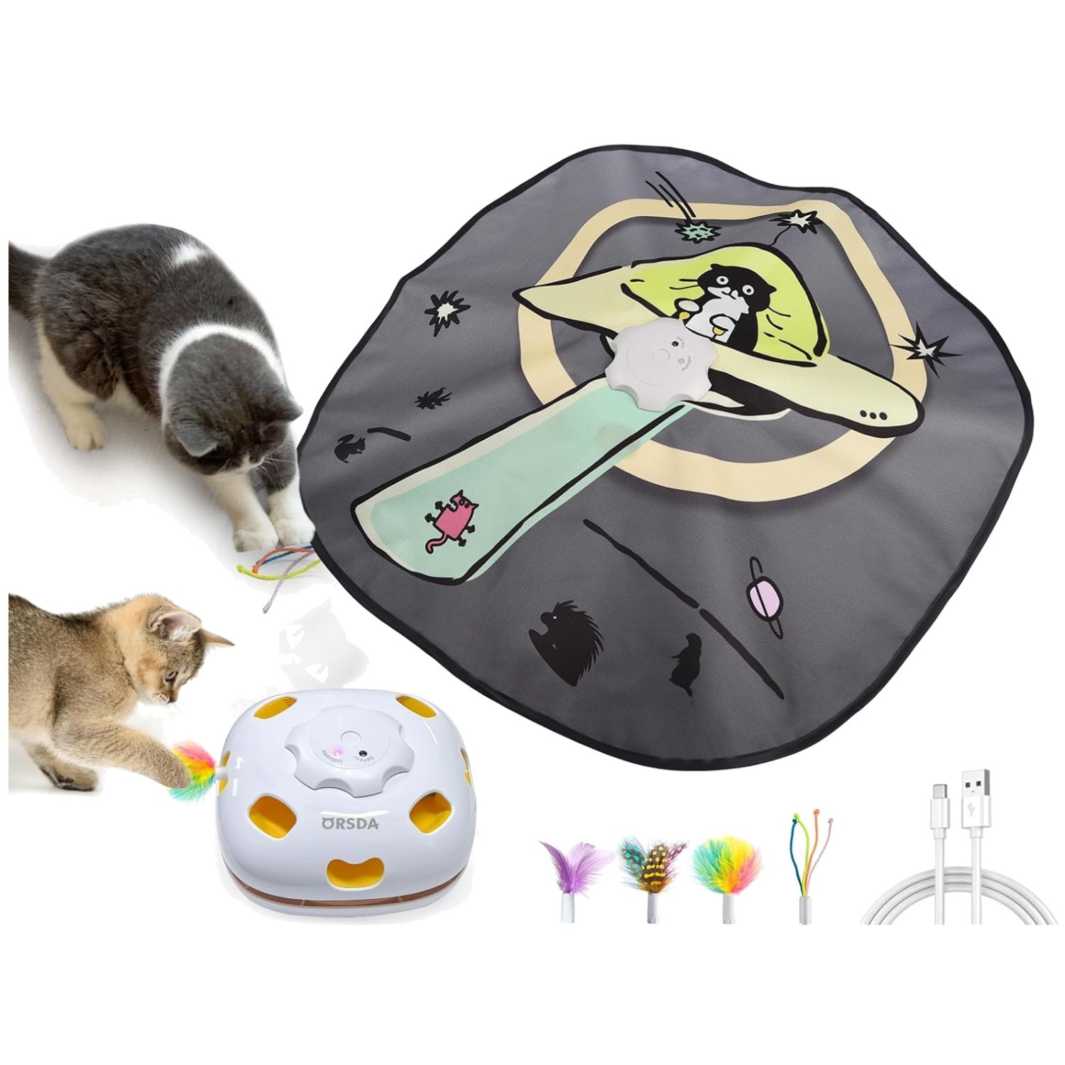 4-in-1 Smart Motion Cat Toy for Indoor Cats