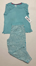 Muk Luks Pajama Set 2 Piece Blue Soft Paisley L