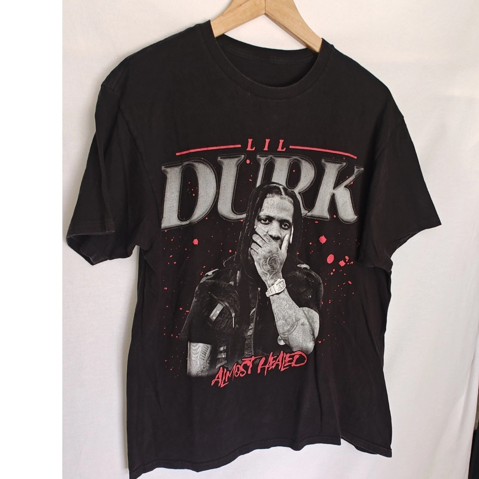 Lil Durk Almost Healed Graphic T-Shirt Black Short Sleeve Hip Hop Rap Tee