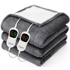 Heated Electric Blanket Queen Size - 84"x90" Heating Bed Blanket Throw with 1...