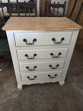 Juliette Shabby Chic 2 Over 3 Chest Of Drawers Champagne Solid Pine Wood