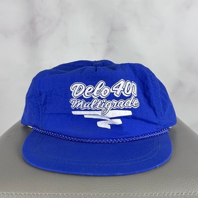 Vintage Hat Delo 400 Multigrade Blue Automotive Retro 90s Snapback