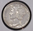 1935-P Mercury Head Dime.  AU.  LOT 38