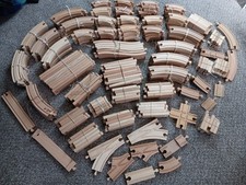Brio Type Wooden Track, Vehicles, and Accessories Lot - Over 250 Pieces