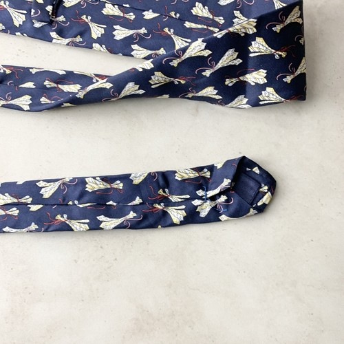 Burberry London Men Neck Tie Silk Blue Yellow Tie Printed - Picture 7 of 8