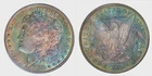 1883-O PCGS MS64 MORGAN $ - NICE NATURAL COLORS - RAINBOW TONED (VIDEO)