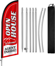 8FT Open House Signs for Real Estate Agents Inside, Open House Flag, Open House
