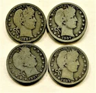 Barber Quarters Lot of 4, 1907 P,D,S,O Mint Marks