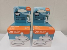 Tommee Tippee Fast Flow Nipples 6M 4 PACK Advanced Anti Colic NEW A43 