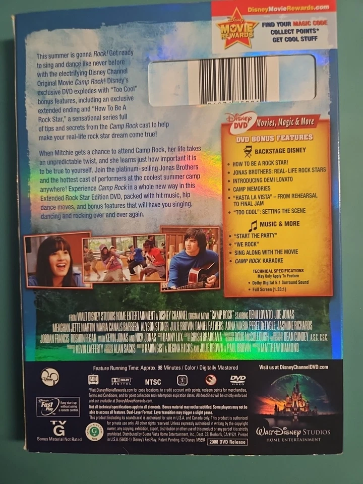 Disney Camp Rock Extended Rock Star Edition DVD, Jonas Brothers, Demi Lovato - Image 2 of 4