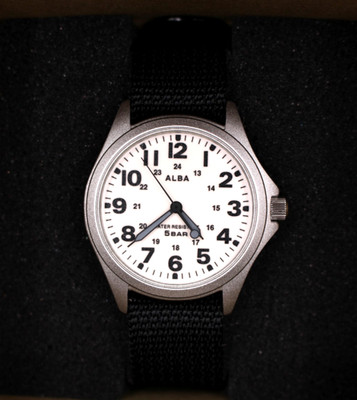 SEIKO ALBA AQPK401 Men's Watch Quartz Stainless Nylon Belt White Luminescent