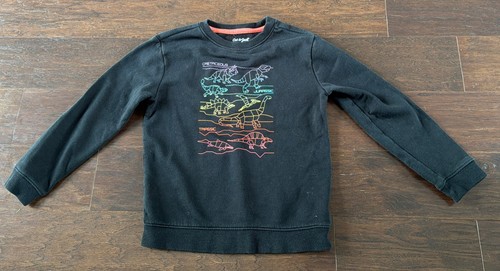 Cat & Jack (Target) Black Dinosaur π¦ Print Crew Neck Sweatshirt Kids S 6/7
