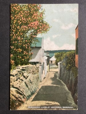Oleander Lane, St Georges Bermuda Vintage Postkarte B40