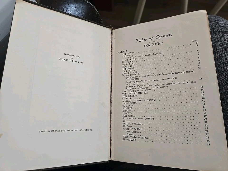 THE COLLECTED WORKS OF EDGAR ALLAN POE/RAVEN/THE BELLS Victorian Binding 1927 - Image 4 of 4